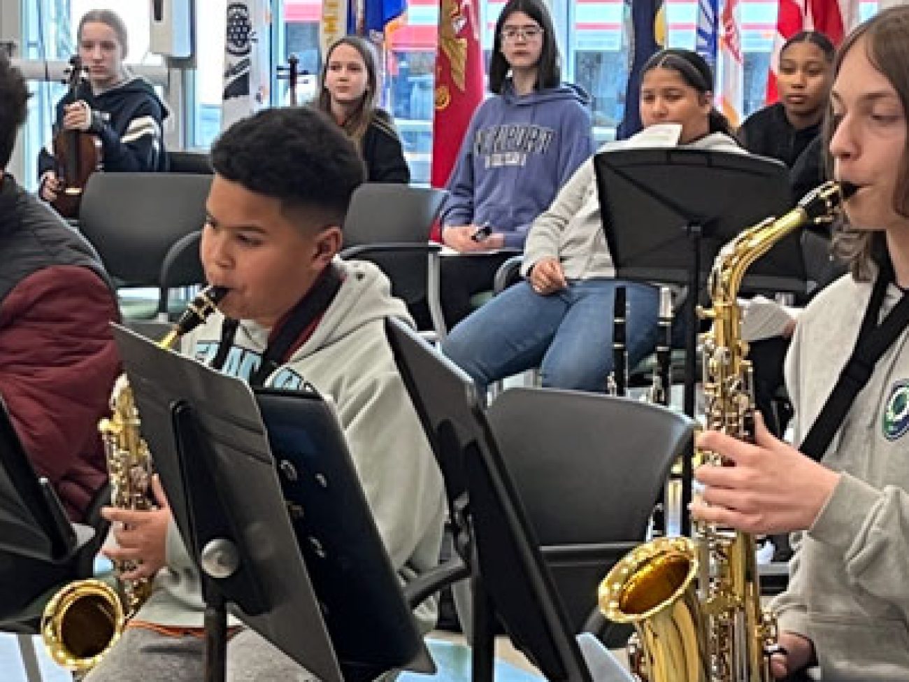 Saltonstall School Band performs at the Mayor Jean A. Levesque Community Life Center