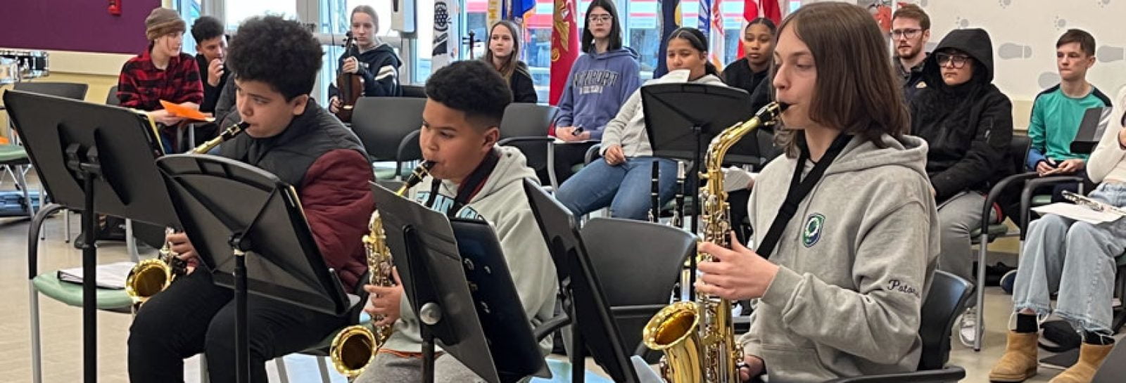 Saltonstall School Band performs at the Mayor Jean A. Levesque Community Life Center